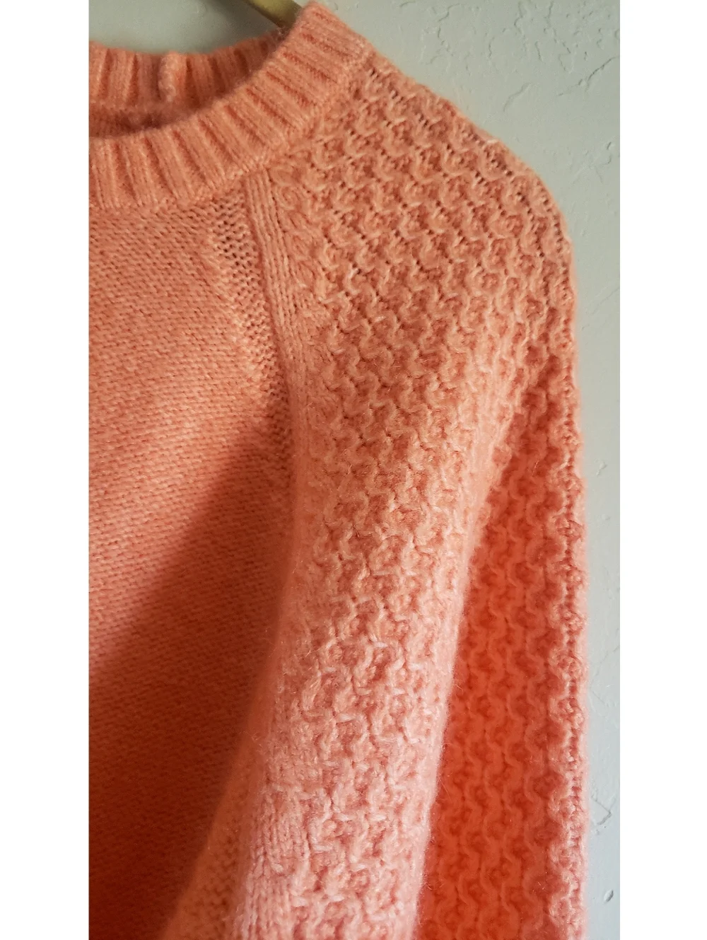 J. Crew Re-Imagined Orange Sweater Womens Chunky XXL Wool Comfy Baloon Sleeve
